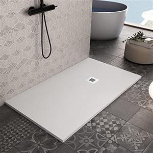 OLIMPO DOCCE Piatto doccia bianco in marmoresina con griglia inox e Piletta OLIMPO DOCCE - Piatto doccia bianco in marmoresina con griglia inox e Piletta Gratis - STAR PLUS - 70x90