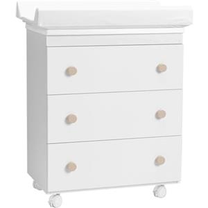 Palla Pallina Fasciatoio Cassettiera Salvaspazio 3 Cassettoni Removibili Con Vaschetta Bagnetto Neonato E Materassino Fasciatoio Neonato Anticaduta 80x97X44 CM PRODOTTO IN ITALIA