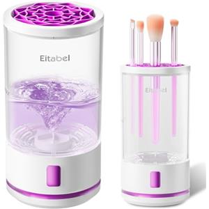 EITABEL Macchina elettrica per pulire pennelli da trucco, 2-in-1 Pulitore & Lavatore, Spinner automatico per pennelli & spugne