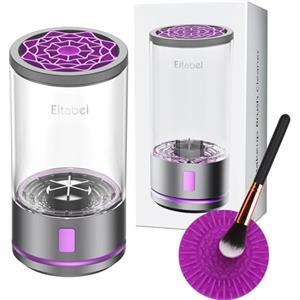 EITABEL Macchina elettrica per la pulizia dei pennelli da trucco 2 in 1 e lavatrice per pennelli da trucco combinati, pulitore automatico per pennelli da trucco e spugne