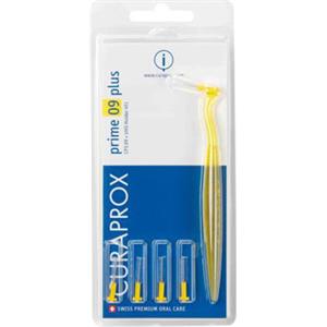Curaprox CPS Prime 09 - Set di 5 Scovolini Interdentali con Supporto, Nylon e Polipropilene, Giallo