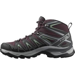 SALOMON X Ultra Pioneer Mid Gore-tex, Scarpe da Escursionismo Donna, Winetasting Magnet Granite Green, 38 EU