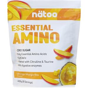 Nätoo Essential Amino Strawberry Lime - Aminoacidi Essenziali in Polvere con BCAA, Vitamina C, B6, B12, Glutammina, Bromelina, Taurina, Citrullina - Prestazioni, Recupero al Top - Eaa Senza Zucchero
