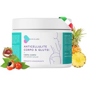 EM CARE Crema Anticellulite Forte per Cosce e Glutei Ideale anche per il Corpo Rassodante e Drenante contro la Cellulite, Effetto Tonificante Gambe da 250 ml