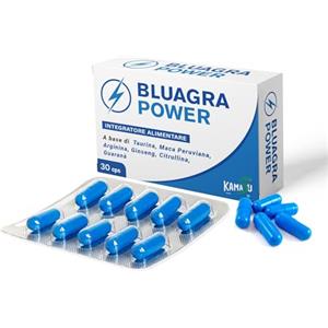 Kamasù Potente Integratore Pillole blu Libido e Durata uomo effetto prolungato. Integratori maca peruviana Arginina e Taurina stimolante più forza e Vigore Citrullina guaranà Ginseng