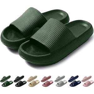 Coswind Ciabatte Donna Uomo Estive Mare Pantofole Eleganti Piscina Spiaggia Sandali Nuvola Gomma Casa Antiscivolo Comode Doccia Morbide Slides Verde Scuro 250