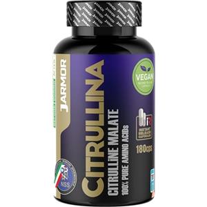 J.ARMOR Citrullina Malato Integratore - 180 Capsule Vegane, 1000mg per Capsula (3000mg per Dose) - Pre-Workout Potente per Energia e Performance - Booster di Ossido Nitrico per Uomo e Donna