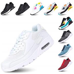 Hitmars Scarpe Running Uomo Donna Ginnastica Sneaker Leggere Traspirante Outdoor Sportive Calzature da Corsa Pallavolo Tennis Bianco 41