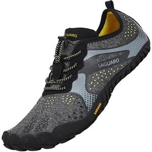 SAGUARO Uomo Donna Scarpe Barefoot Minimaliste Leggere Comod Scarpette da Trekking Trail Running, Corsa Nero 37