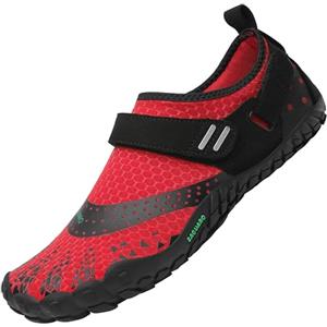 SAGUARO Uomo Donna Scarpe Barefoot Minimaliste Leggere Comod Scarpette da Trekking Trail Running, Veloce Rosso 41