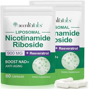 WeiWeiLa Nad+ Sostiene l'integratore alimentare anti-invecchiamento e migliora l'immunità, 900 mg Nad+ Resveratrolo, integrità alimentare Nad+ per riparazione cellulare, invecchiamento sano, 160 Nad Softgel