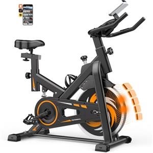 Decorcn Cyclette Professionale con APP, Cyclette da Casa a Resistenza Magnetica con Volano da 15 kg, Sensore di Pulsazioni e Supporto per Cellulare per il Fitness e l'Esercizio a Casa
