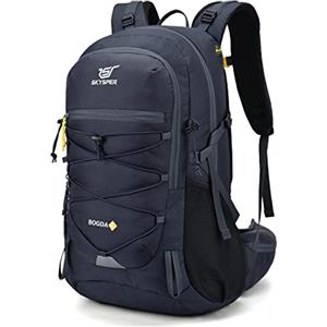 SKYSPER Zaino da Hiking 35L, Zaino Trekking Impermeabile con Copri pioggia Uomo e Donna Zaino Campeggio per Montagna Viaggio Trekking Escursione, Bogda35-blu