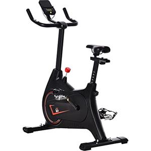 HOMCOM Cyclette Magnetica Professionale da Camera in Acciaio e ABS con Sellino Regolabile, 102x50x120cm, Nero