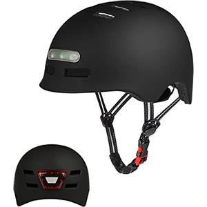 SelfLove Casco da Bici con Luce di LED Integrato Certificato CE Casco da Bicicletta Ciclismo BMX MTB Pattini Mobilità Urbana Caschetti per Uomo e Donne Adulti Multi-Sport per Rotella Skateboard