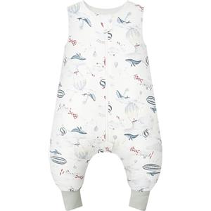 WYTbaby - Sacco nanna con piedi, 1.0 Tog, in 100% cotone, morbido sacco nanna per tutto l'anno, senza maniche, ideale per dormire e quando fa caldo, perfetto per bambine e bambini, 70 cm