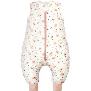 WYTbaby Sacco Nanna Con Piedini 100% Cotone 1 Tog Tutto l'Anno per Bambini 6-18 Mesi