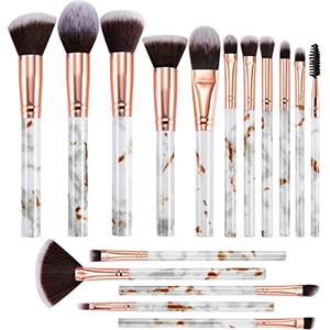 DUAIU Pennelli Make Up DUAIU 16 Pezzi Set Di pennelli Trucco Fondotinta Cipria Crème Liquido Professionali Pennelli Per Volto Ombretti e Sopracciglio Adatto Per Liquidi, Creme, Polveri, ecc.