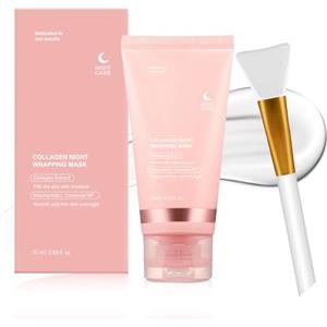 Zynxel Maschera Collagene Viso, Collagen Night Wrapping Mask, Maschera Bio Collagen Real Deep, Pulizia Della Facciale, Maschera Viso Peel Off, Levigare e Rassodare la Pelle, Minimizzare i Pori