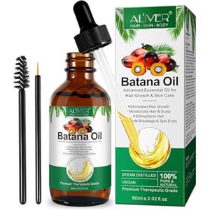 PIUSEQEW Olio di batana per la crescita dei capelli, olio di batana biologico naturale e puro al 100%, oli essenziali idratanti, migliora la luminosità dei capelli e della pelle per uomini e donne, 60ml