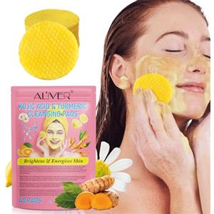 WeiWeiLa 40 tamponi esfolianti per curcuma e acido cogico, per la pulizia di viso e corpo, dissolvenza macchie scure, scolorimento