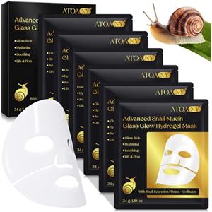 WeiWeiLa Advanced Snail Mucin Glass Glow Hydrogel Face Masks 6PCS Maschera Siero Di Mucina Di Lumaca, Maschera Viso Al Collagene, Maschera Idratante Notturna In Idrogel La Cura Della Pelle Coreana