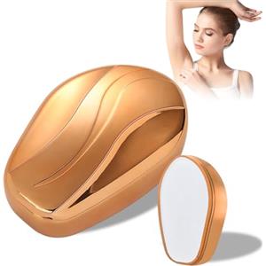 NANQUAN Pietra Depilatoria,Epilatore Indolore Nano,Riutilizzabile Indolore Depilazione,Adatto per Gambe,Braccia,Schiena(ORO)