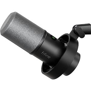 FIFINE XLR Studio Microfono Dinamico per Podcasting, Gaming Microfono USB per PC Mac PS4/5, Dinamico Microfoni Cardioide per registrazione vocale, podcasting, giochi, live streaming e trasmissione