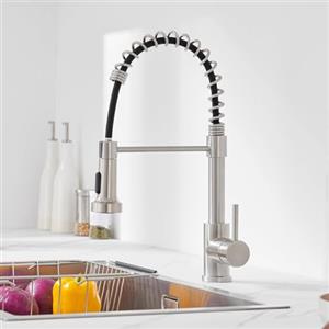 Auralum Rubinetto Lavello Cucina, Auralum Rubinetto Cucina con Doccetta Estraibile, Miscelatore Cucina Girevole a 360° Monocomando, Rubinetto Cucina in Acciaio Inox con Bocca Alta, Doppia modalità