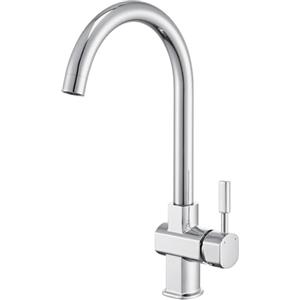 Auralum Rubinetto Lavello Cucina Cromato Girevole a 360 °, Miscelatore Cucina Monocomando Per Lavandino,Rubinetti Acqua Calda e Fredda