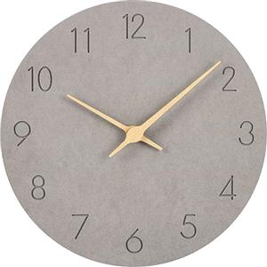 Warminn Orologio da parete silenzioso, 30,5 cm, grande, moderno, in legno, verde, vintage, retrò, rustico, per bambini, cucina, camera da letto, doccia, esterni, giardino, ufficio, soggiorno (grigio)