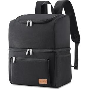 Lifewit Zaino Termico 21L (30 Lattine), Borsa Frigo Zaino Grande, Zaino porta Pranzo Doppio Strato a Tenuta Stagna, Zaini da Picnic Portatile per Ufficio/Spiaggia/Barbecue/Campeggio/Viaggi, Nero