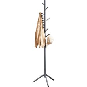 VASAGLE Attaccapanni da Terra, Appendiabiti in Legno a Forma di Albero, 8 Ganci, 3 Altezze, per Vestiti Cappelli Borse, Ingresso Camera da Letto Ufficio, Grigio RCR04GY