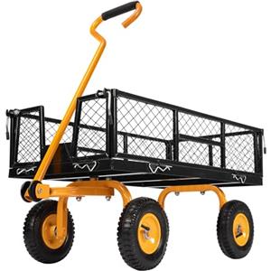 VIVOHOME Carrello da Giardino Carrello a Mano da Trasporto 250kg Carrello Da Spiaggia con Maniglia Regolabile per Festival Shopping Campeggio Giardino