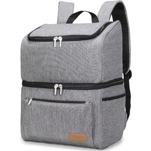 Lifewit Zaino Termico 21L (30 Lattine), Borsa Frigo Zaino Grande, Zaino porta Pranzo Doppio Strato a Tenuta Stagna, Zaini da Picnic Portatile per Ufficio/Spiaggia/Barbecue/Campeggio/Viaggi, Grigio