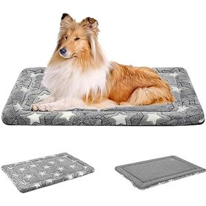 EMPSIGN Cuscino per Cane Taglia Grande, Reversibile Lettino per Cani, Cuscino Tappetino in Schiuma ad Alta Densità, Materassino per Cani Lavabile, 122 * 76 * 2.8cm, Grigio