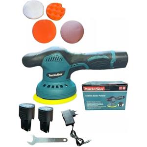 Generico Lucidatrice a due batteria 12v levigatrice rotorbitale 8 velocità per auto moto, Lucidatrice Auto per la Pulizia Dell'auto, la Lucidatura e la Ceratura