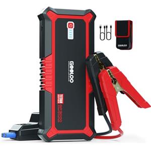 GOOLOO Avviatore Batteria Auto, 3000A Avviatore Emergenza per Auto (fino a 9.0L di Gas o 7.0L di Diesel), 12V Avviatore Portatile, Power Bank con Torcia LED, USB e Tipo-C