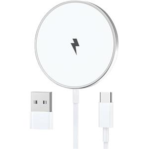 Teione Caricatore Wireless iPhone 2M,15W Caricatore Mag-Safe per Apple iPhone 16/15 Pro Max/15 Plus/15/14 Pro Max/14 Plus/13 Pro/12 Mini, Magnetico Caricatore iphone Wireless iPhone Caricabatterie