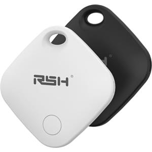 RSH Smart Air Tracker Tag 2 pezzi Nero, Bluetooth Localizzatore Compatibile con Apple Dov'è (solo iOS), Trova oggetti per Bagagli, Valigie, ZainiBorse, Batteria Sostituibile(nero+bianco)