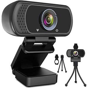 ToLuLu Webcam HD 1080p Web Camera, webcam con microfono, videocamera desktop per laptop Video webcam Widescreen a 110 gradi, webcam streaming professionale per registrazione, chiamata, conferenza, gioco