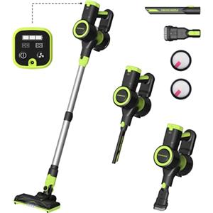 FAMIVAC 40KPA Aspirapolvere Senza Fili, Scopa Elettrica Senza Fili Portatile a Batteria Rimovibile 6 in 1, Sistema di Filtraggio a 6 Stadi, Spazzola a V Antigroviglio per Pavimenti (Argentato)