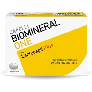 Biomineral One Capelli Più Forti, Valuminosi e Spessi, 30 Compresse, Integratore per Capelli a Base di Lactocapil Plus con Biotina, Vitamina D, Acido Linoleico e Taurina