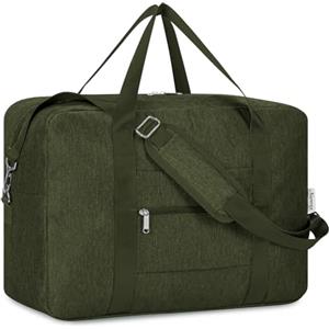 Narwey Bagaglio a Mano Easyjet 45x36x20 Borsone da Viaggio Grande Borsa da Cabina Pieghevole Borsa da Viaggio Borsa Sportiva per Weekend 30L(Verde militare)