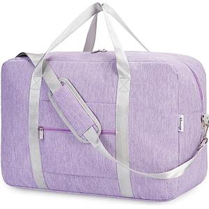 Narwey Bagaglio a Mano Borsone da Viaggio Grande Borsa da Cabina Pieghevole Borsa da Viaggio Borsa Sportiva per Weekend 40L(Viola chiaro)