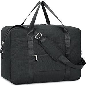 Narwey Bagaglio a Mano Easyjet 45x36x20 Borsone da Viaggio Grande Borsa da Cabina Pieghevole Borsa da Viaggio Borsa Sportiva per Weekend 30L(Nero)
