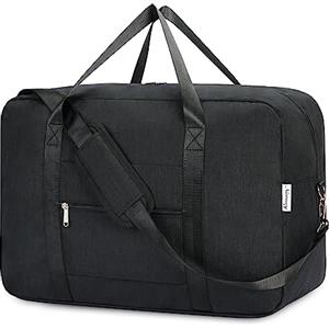 Narwey Bagaglio a Mano Borsone da Viaggio Grande Borsa da Cabina Pieghevole Borsa da Viaggio Borsa Sportiva per Weekend 40L(Nero)