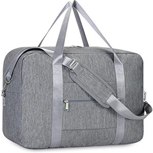 Narwey Bagaglio a Mano Easyjet 45x36x20 Borsone da Viaggio Grande Borsa da Cabina Pieghevole Borsa da Viaggio Borsa Sportiva per Weekend 30L(Grigio)