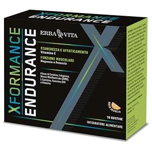 ERBA VITA Xformance Endurance integratore alimentare a base di Creatina, L-Carnitina, Idrossi-Metilbutirrato (HMB), L-Arginina, Coenzima Q10 e Vitamine del gruppo B, 10 bustine