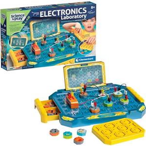 Clementoni - Science & Play: kit elettronico da laboratorio per bambini, set di esperimenti STEM educativi per l'apprendimento di elettronica e circuiti, costruire, sperimentare e scoprire la scienza